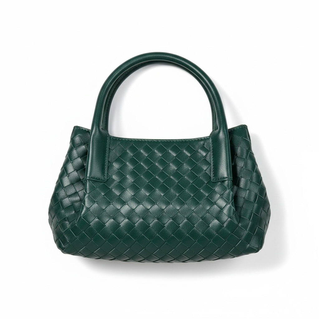 Bottega Veneta Mini Intrecciato Tote – Emerald Green 💚✨ | Woven Leather Bag + Matching Pouch