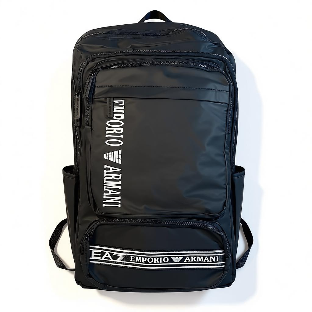 Emporio Armani EA7 Black Backpack 🎒 | Luxury Sporty Designer Bag for Everyday Style