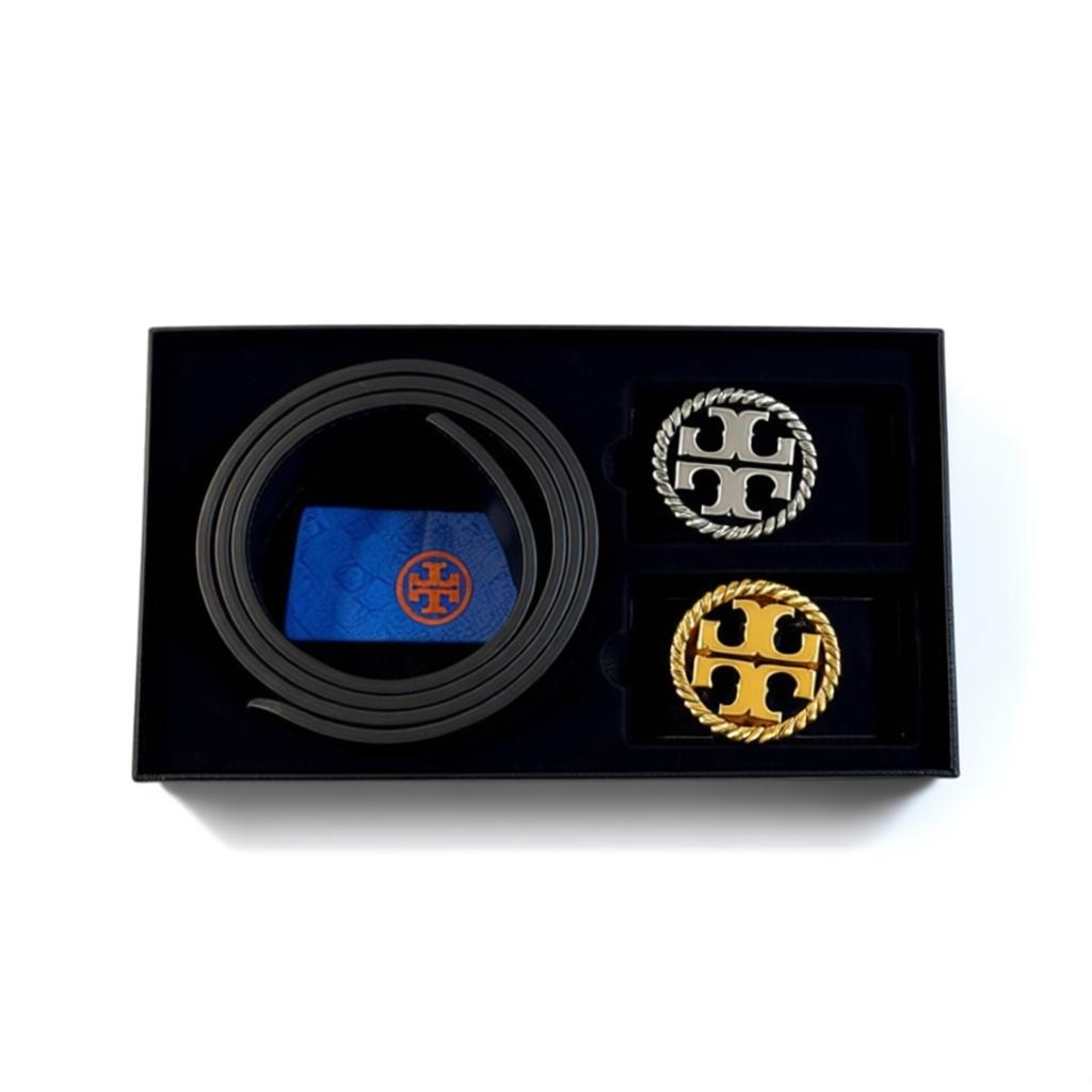 Tory Burch Reversible Black Belt 🖤✨ | Gold & Silver Icon Buckles • Timeless Luxury|115cm