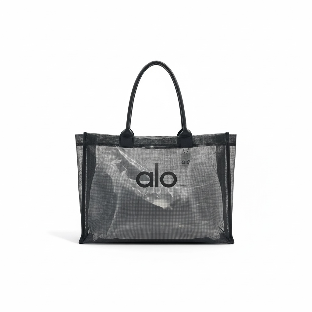 Alo Oversized Clear Tote – Shadow Black 🖤👜