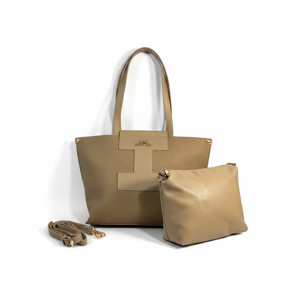 🤎 Hermès-Inspired Tote Set — Beige Classique Edition 🤎