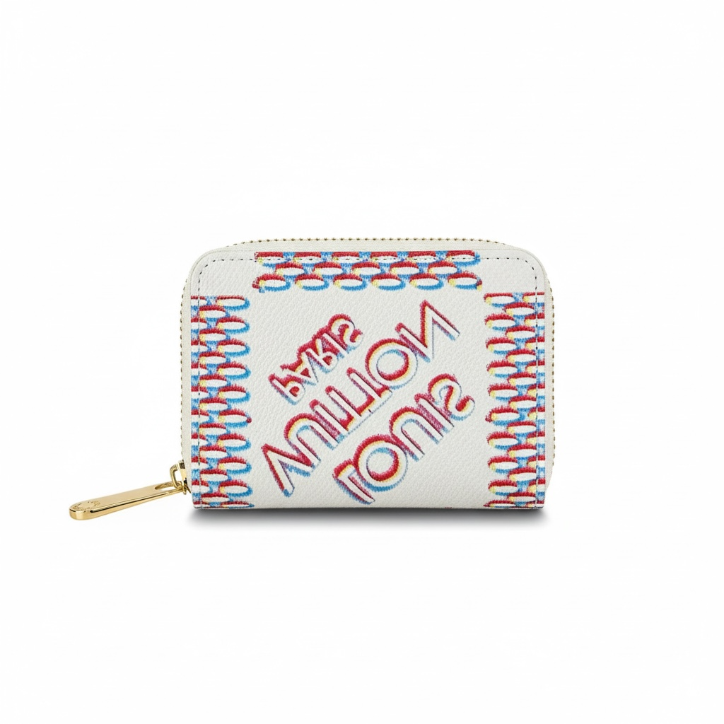 Louis Vuitton Style Multicolor Zip Card Holder Wallet 🤍🎨✨