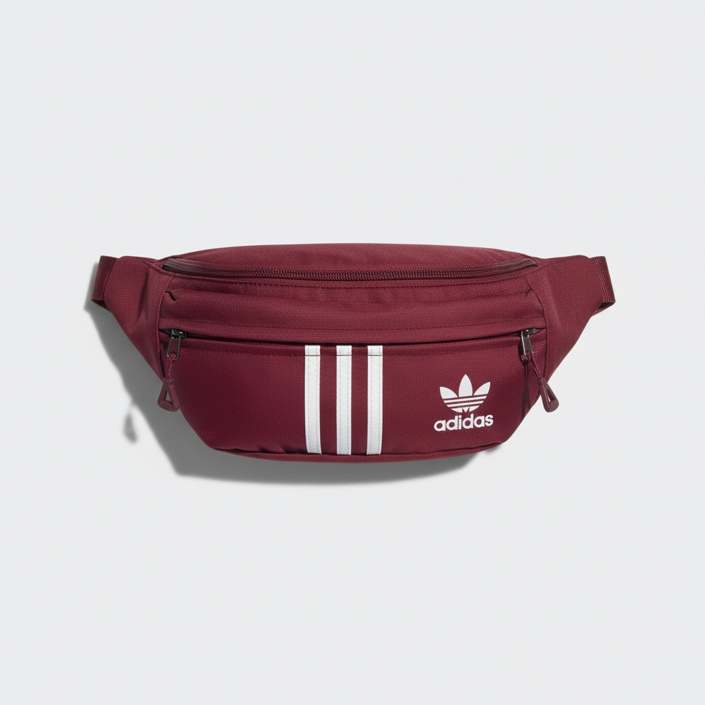 🔥 Adidas Originals 3-Stripes Belt Bag – Maroon Streetwear Edition