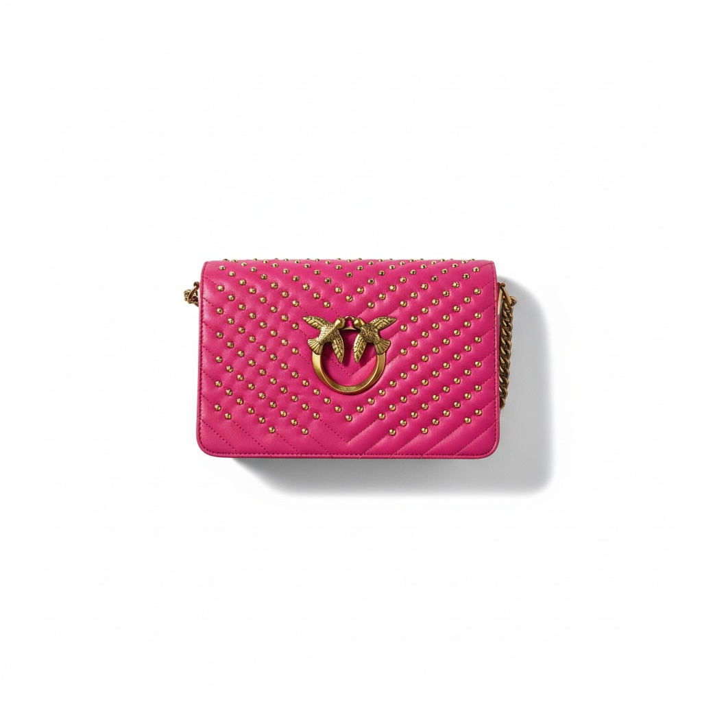 Pinko Fuchsia Studded Love Bag 💖✨ – Bold, Bright & Unapologetically You
