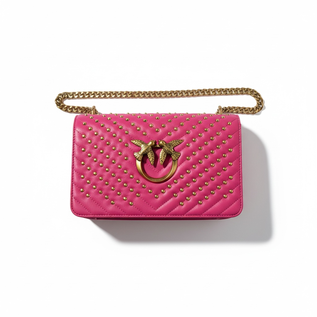 Pinko Fuchsia Studded Love Bag 💖✨ – Bold, Bright & Unapologetically You