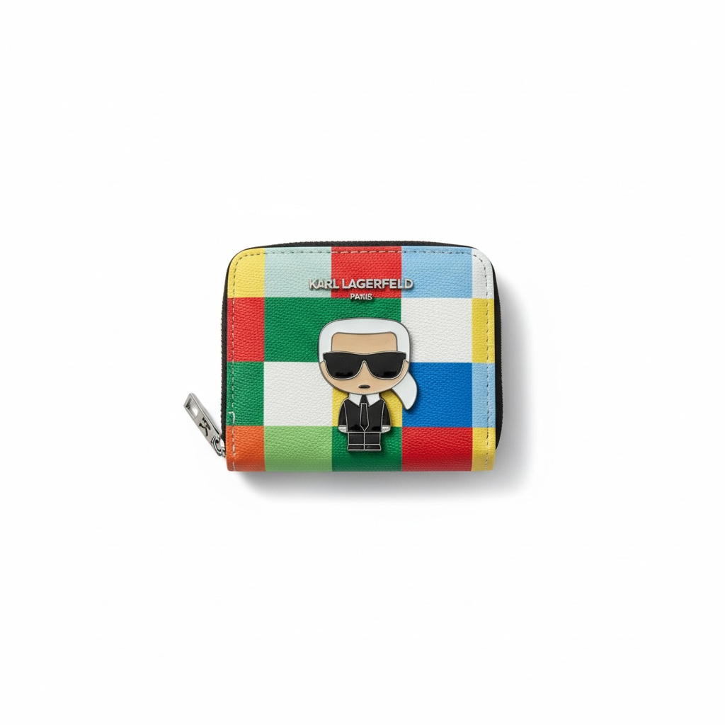 Karl Lagerfeld Multicolor Block Wallet 🟥🟩🟦 – Iconic Karl Patch