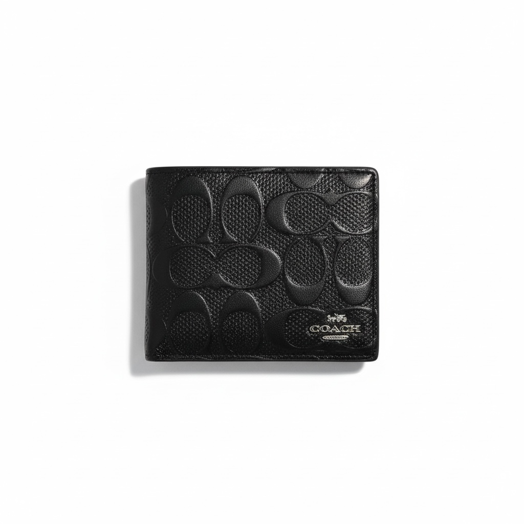 Coach-Inspired Black Embossed Wallet – Classic New York Elegance in Your Pocket 🖤✨