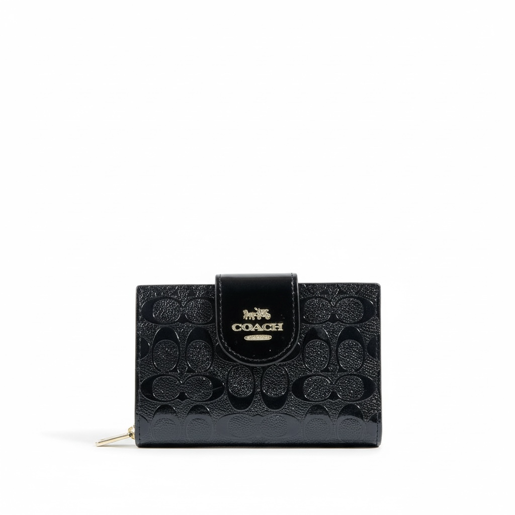 Coach Embossed Black Leather Wallet 🖤✨ | Timeless Luxury