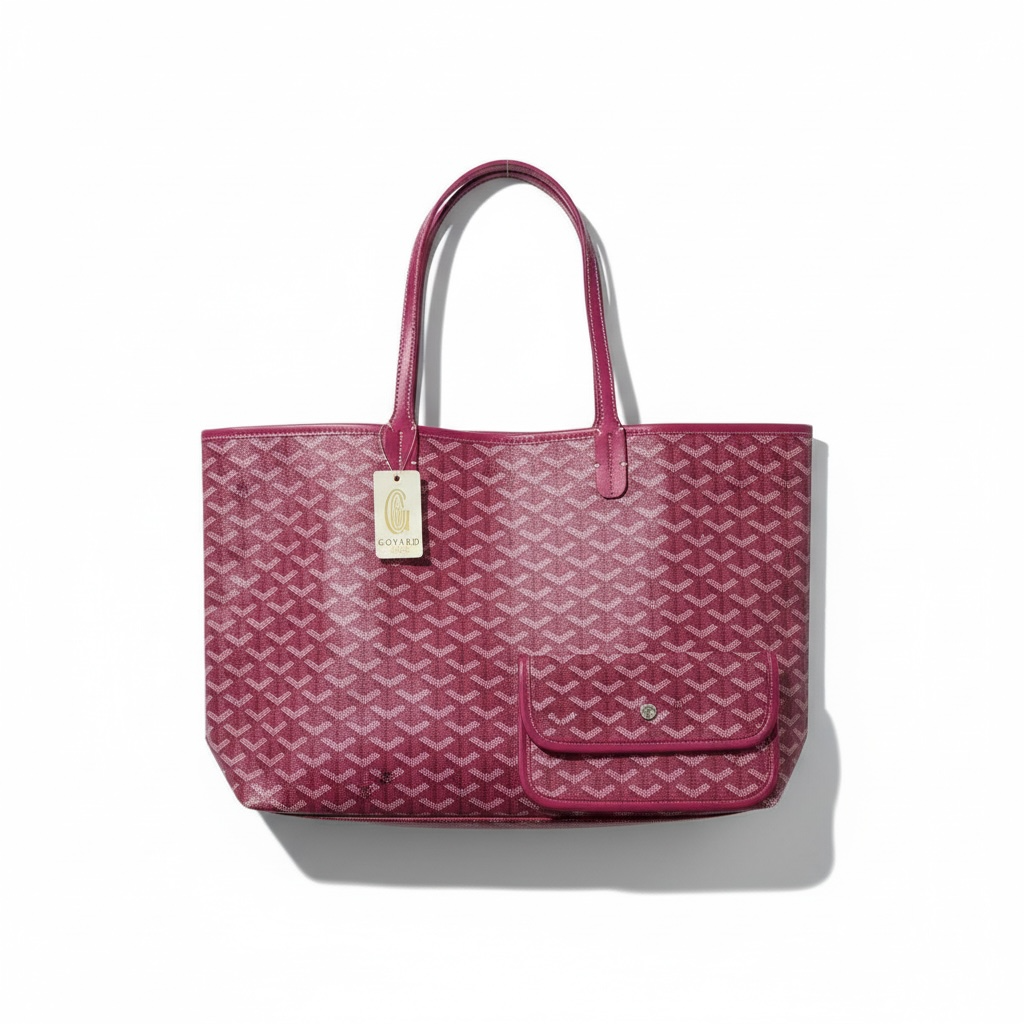 Goyard Tote Bag 💖✨ | Rose Pink • Signature Chevron Pattern • Matching Pouch