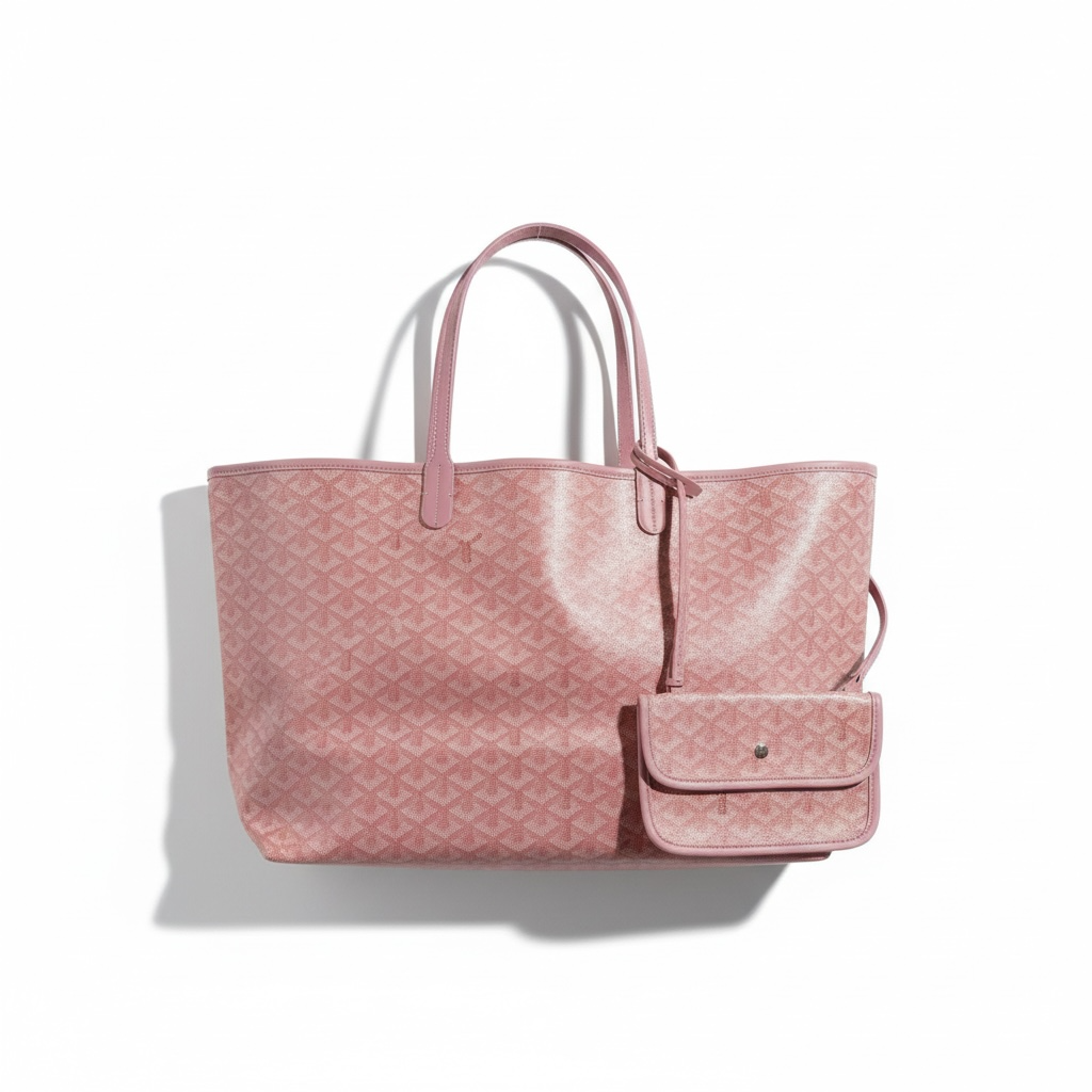 Goyard Tote Bag 💗✨ | Baby Pink • Signature Chevron Pattern • Matching Pouch