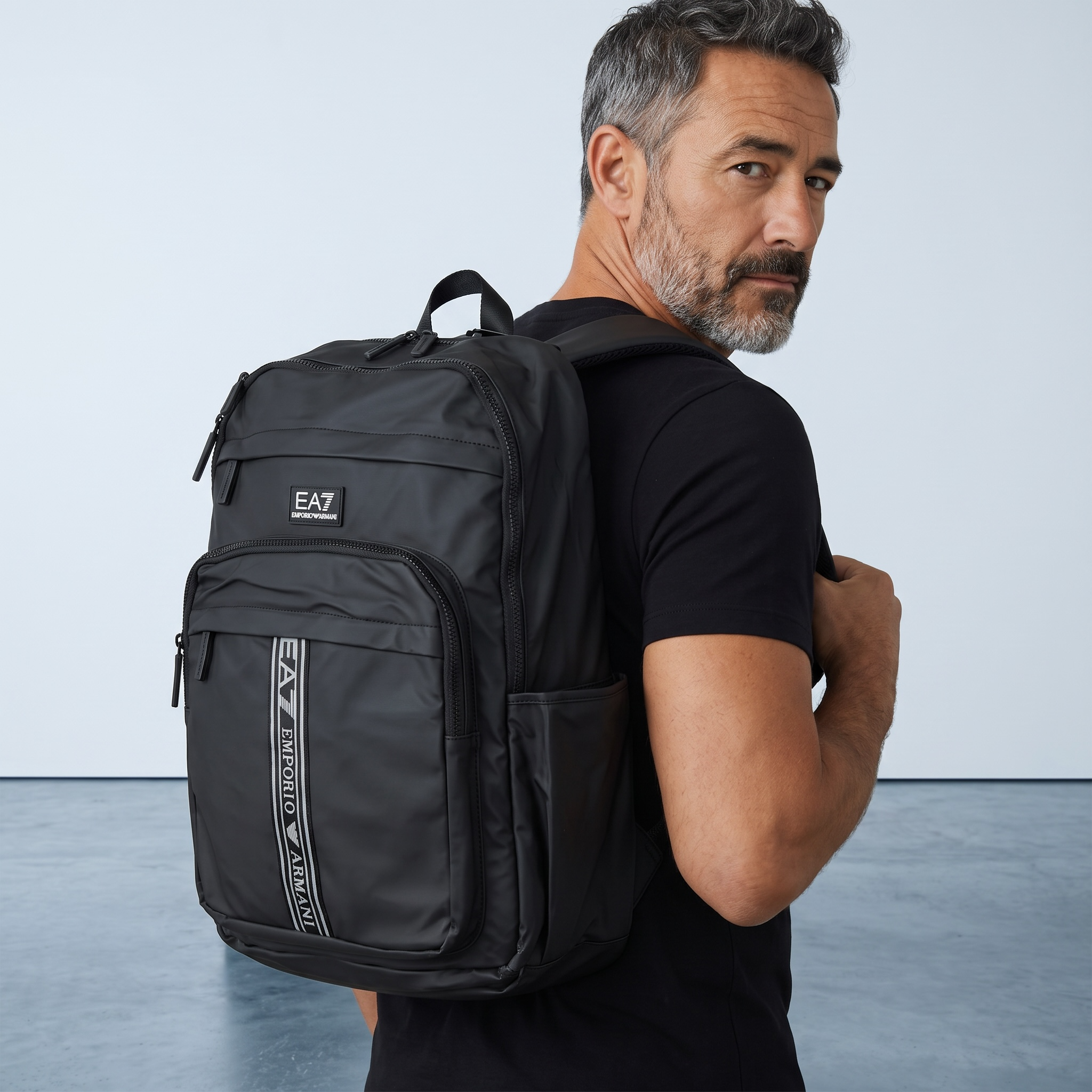 Emporio Armani EA7 Black Backpack 🎒 | Sport-Luxe Designer Bag for Everyday Performance