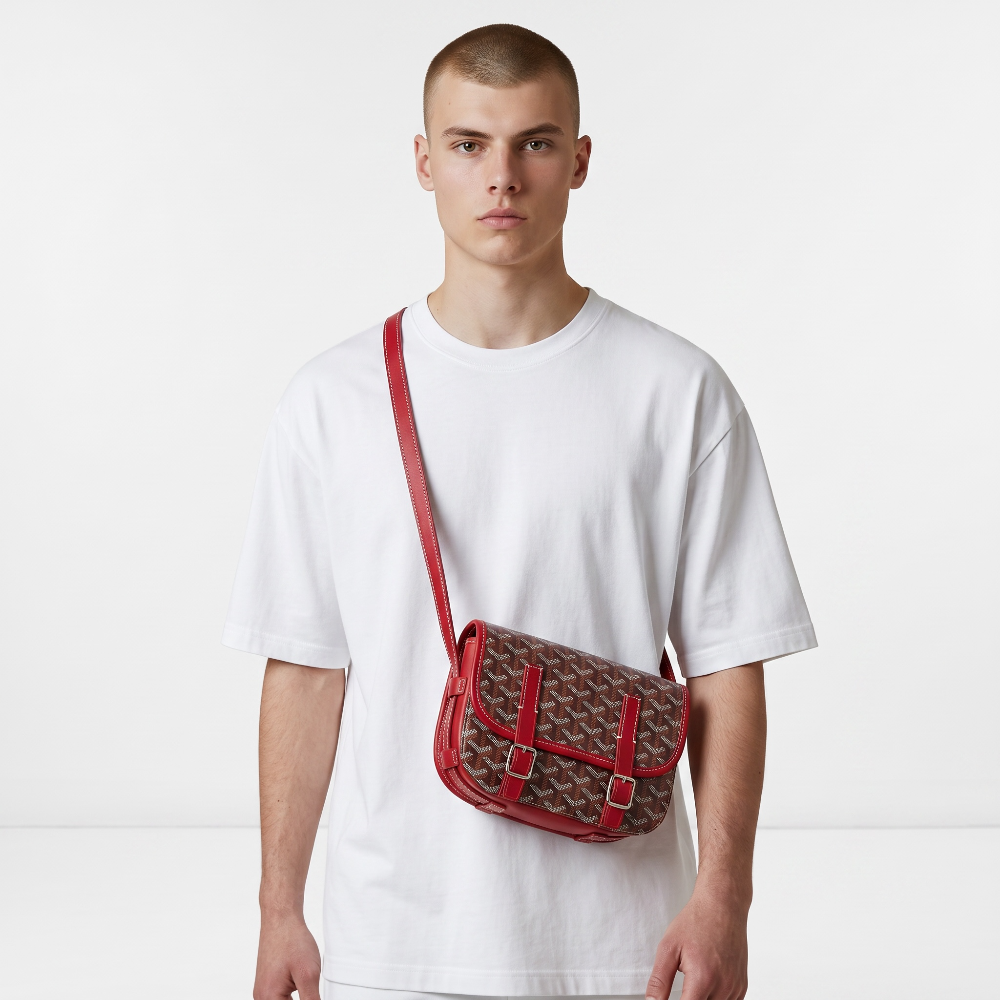 Goyard Red Buckle Flap Bag – Timeless Elegance in Burgundy