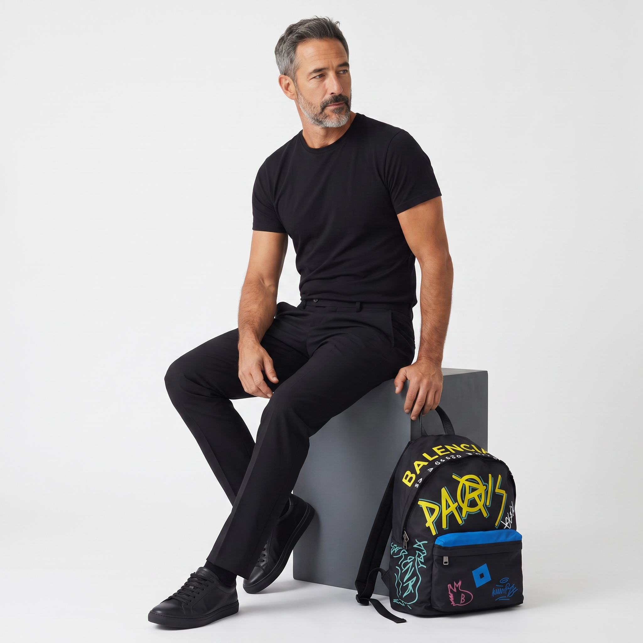 Balenciaga Graffiti Paris Multicolor Backpack