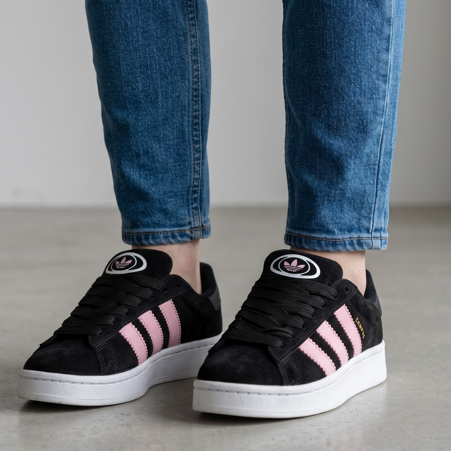🖤💗 Adidas Campus Sneakers – Black & Pink | Women