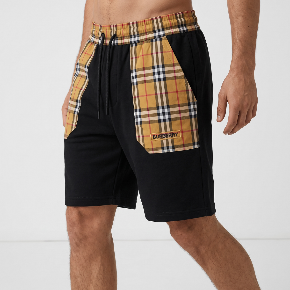 Burberry Vintage Check Panel Shorts – Black Luxe Edition