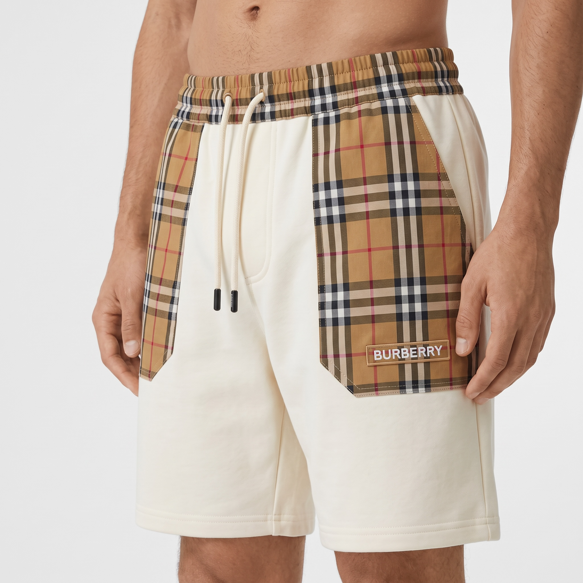 Burberry Vintage Check Panel Shorts – Cream Edition