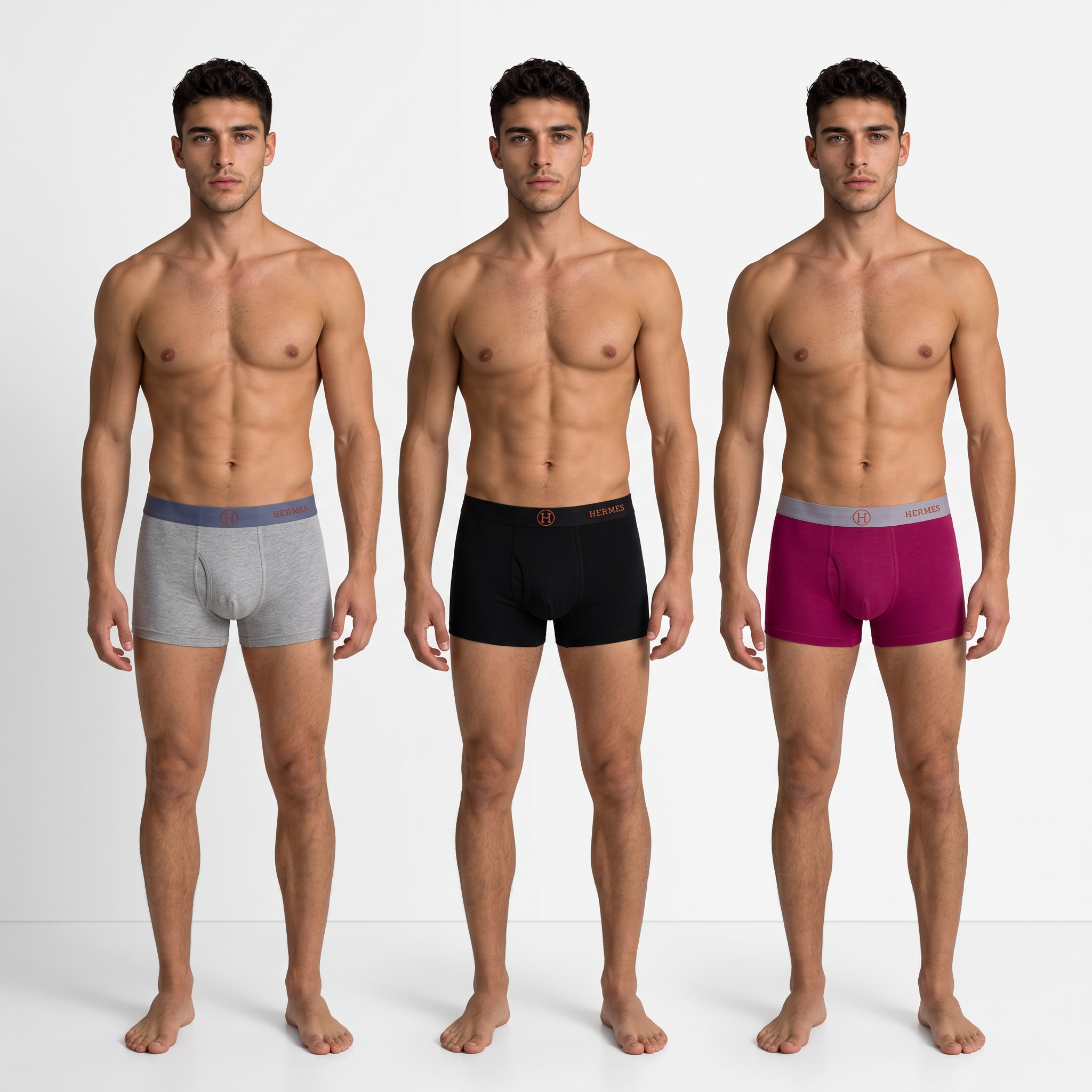 Hermès Elite Boxer Briefs 3-Pack – Luxury Performance Collection 🩲✨