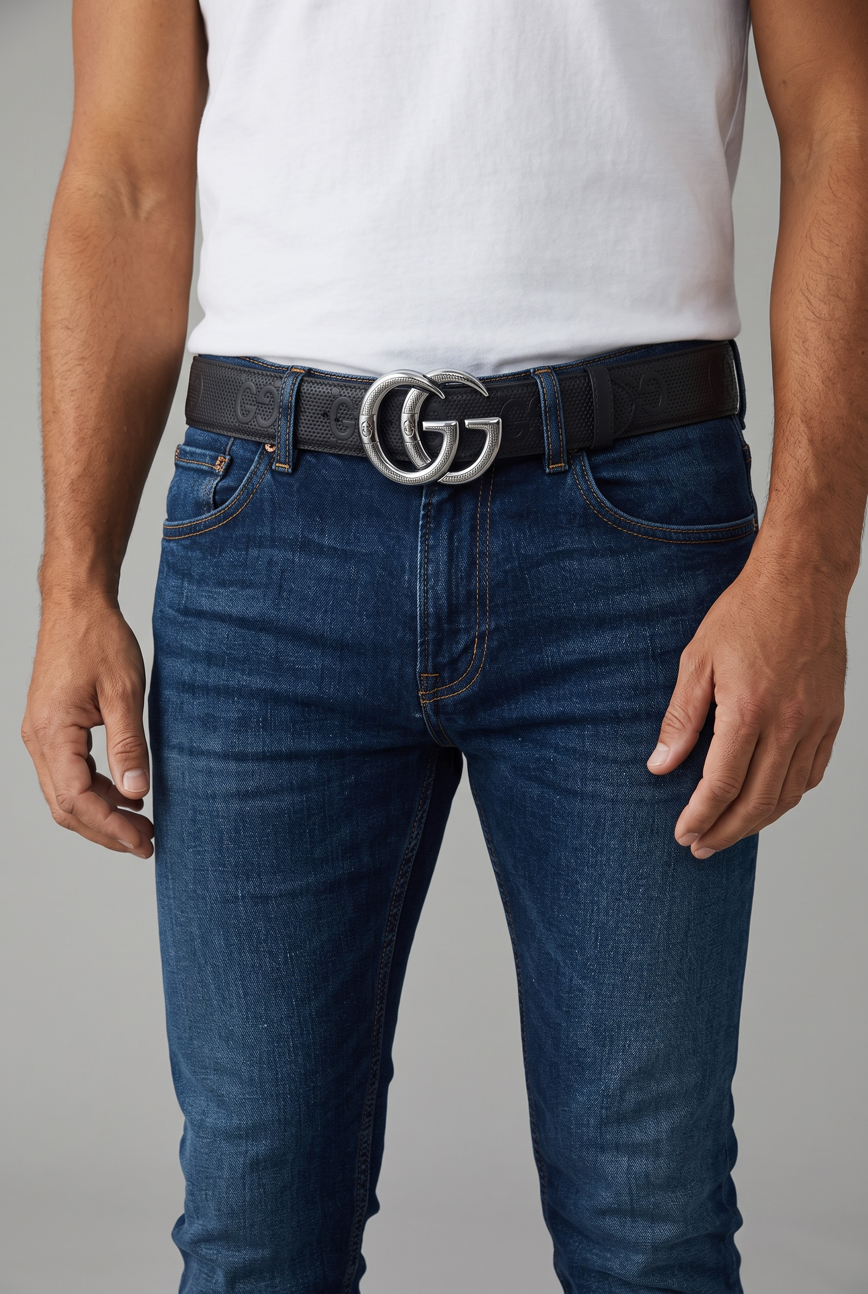Gucci Black Leather Belt with Iconic GG Buckle – 110CM 🖤✨