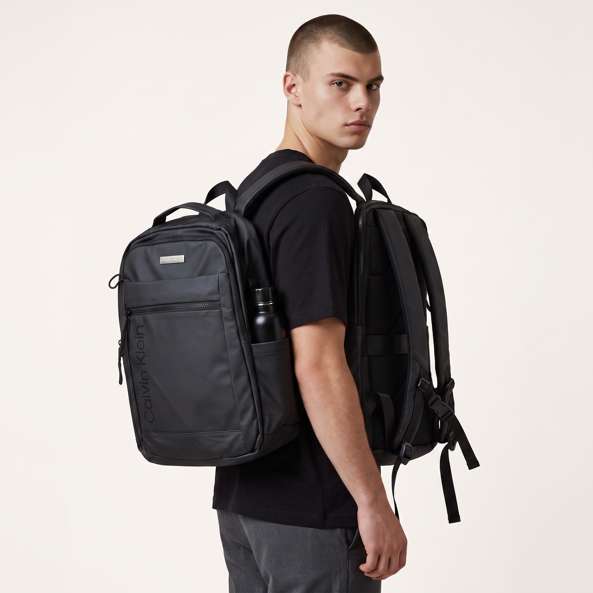 Calvin Klein Jeans Black Backpack 🎒 | Minimalist Designer Bag for Work, School & Travel