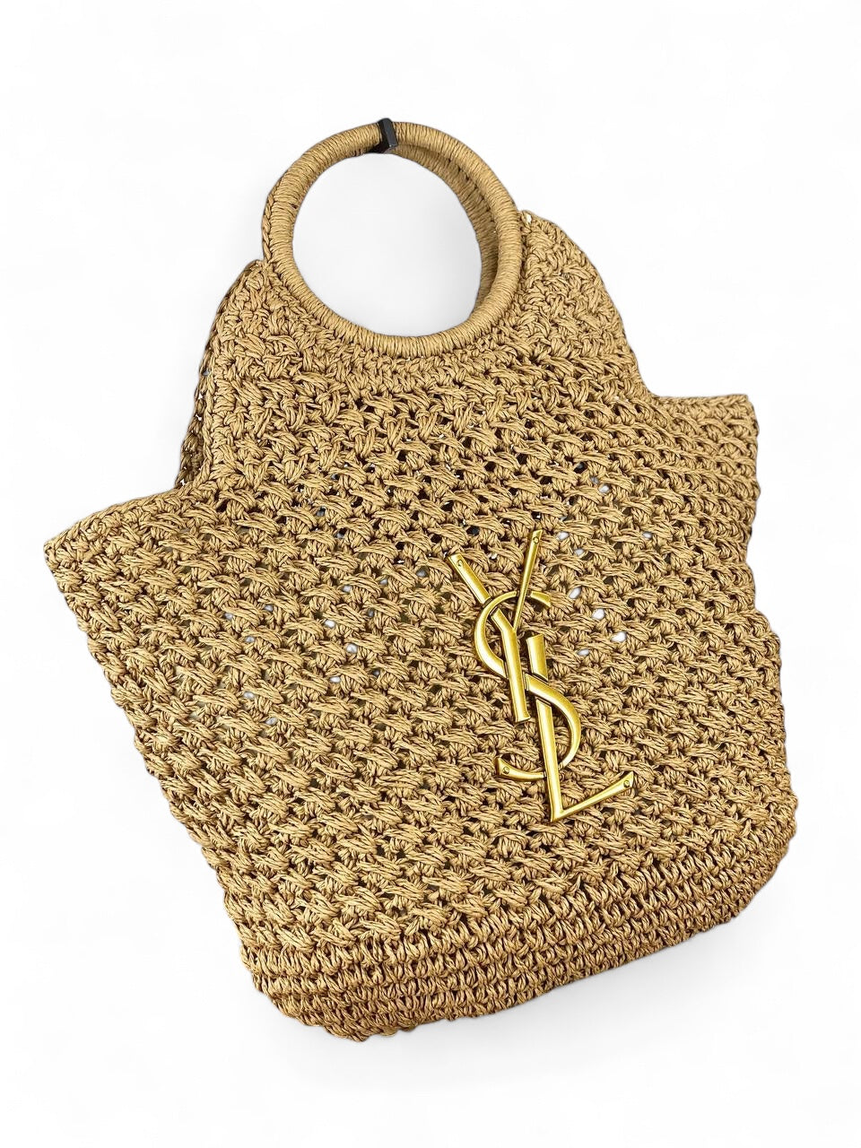 Saint Laurent Panier Small Tote – Effortless Chic in Natural Raffia (38x40)