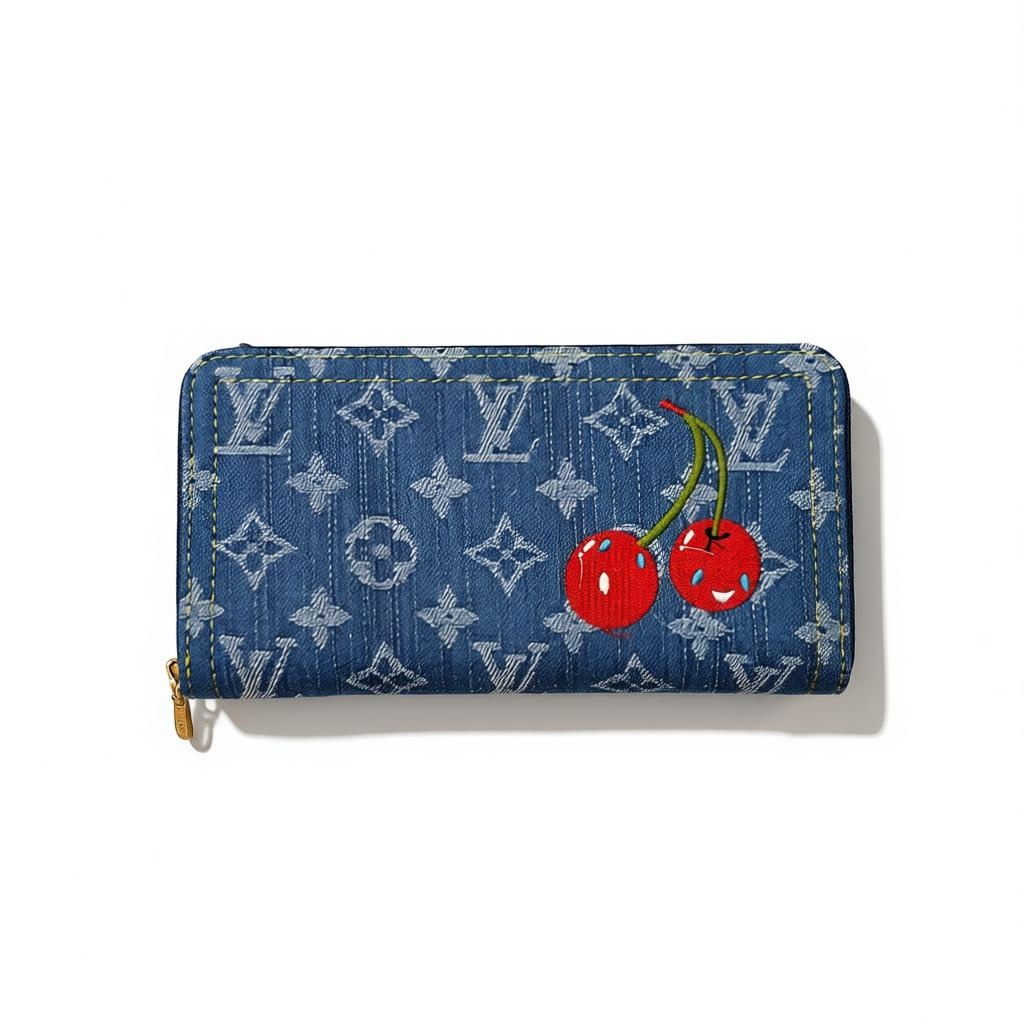 Louis Vuitton Denim Monogram Cherry Zippy Long Wallet 🍒💙✨