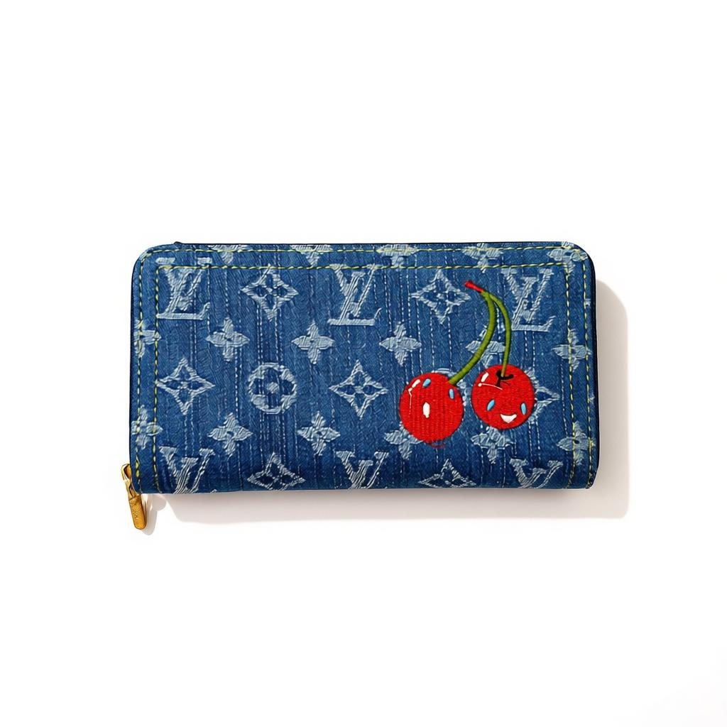 Louis Vuitton Denim Monogram Cherry Zippy Long Wallet 🍒💙✨