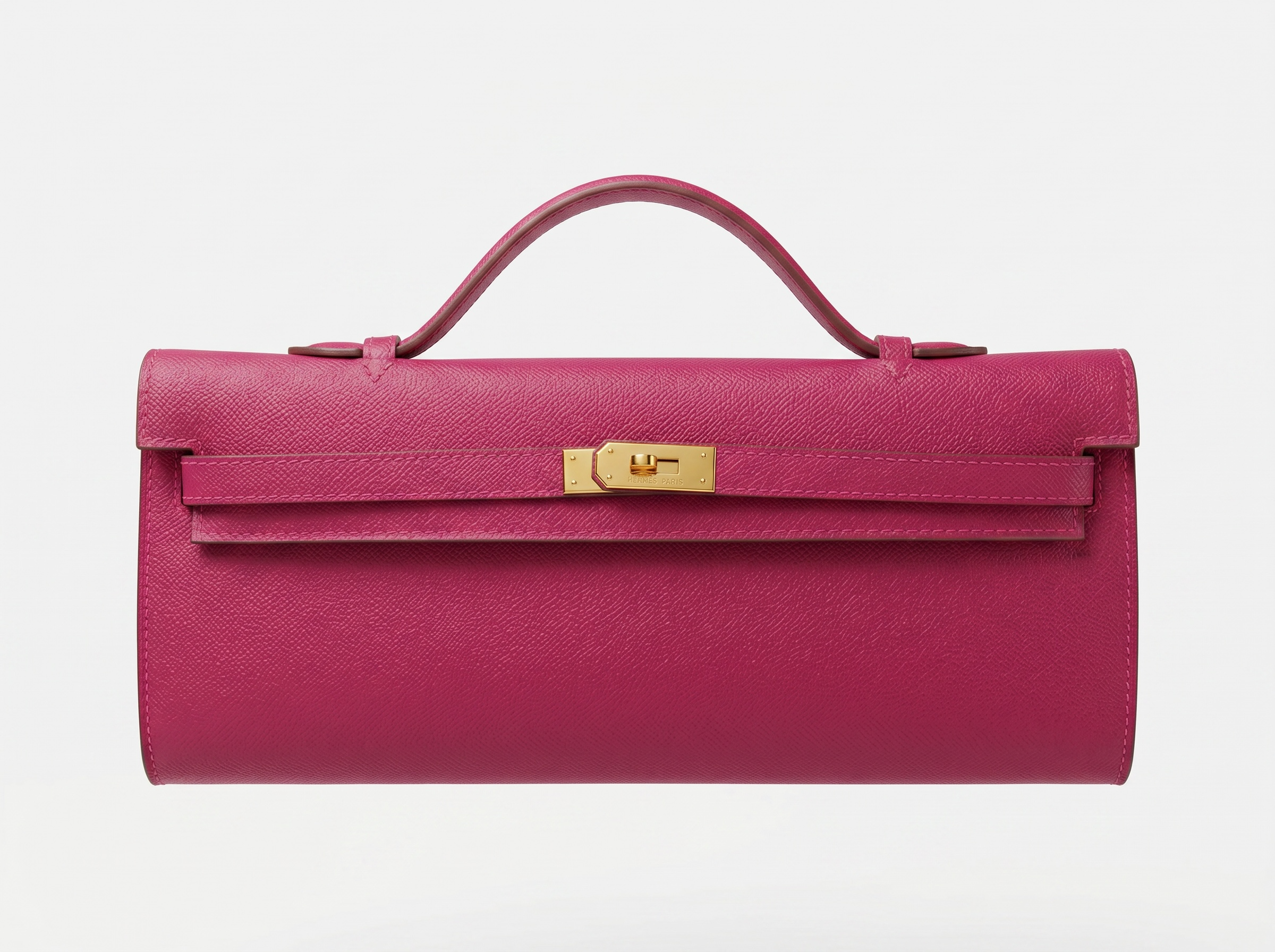 💗 Hermès Pink Leather Kelly Style Clutch