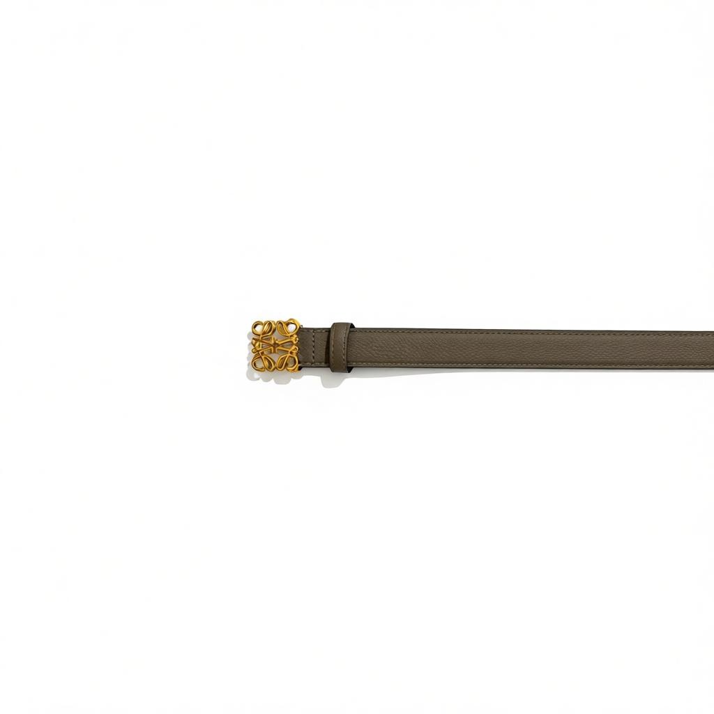 Loewe Beige Leather Belt with Gold Anagram Buckle 🤍✨100cm