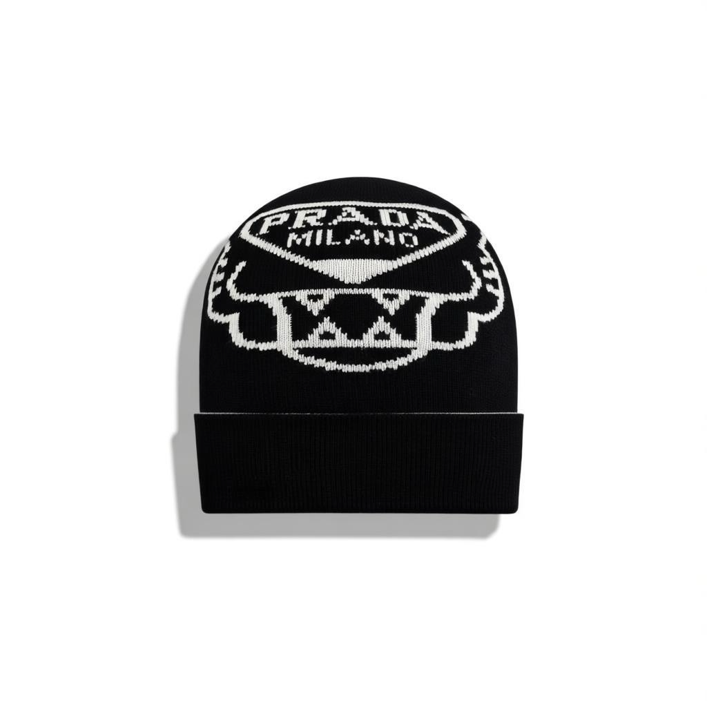 🧢 Prada Milano Knit Beanie – Iconic Italian Luxury 🖤❄️✨