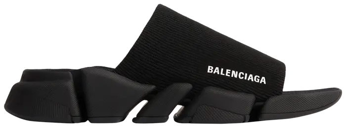 Balenciaga Black Tech Slides – Sleek Minimalist Comfort 🖤