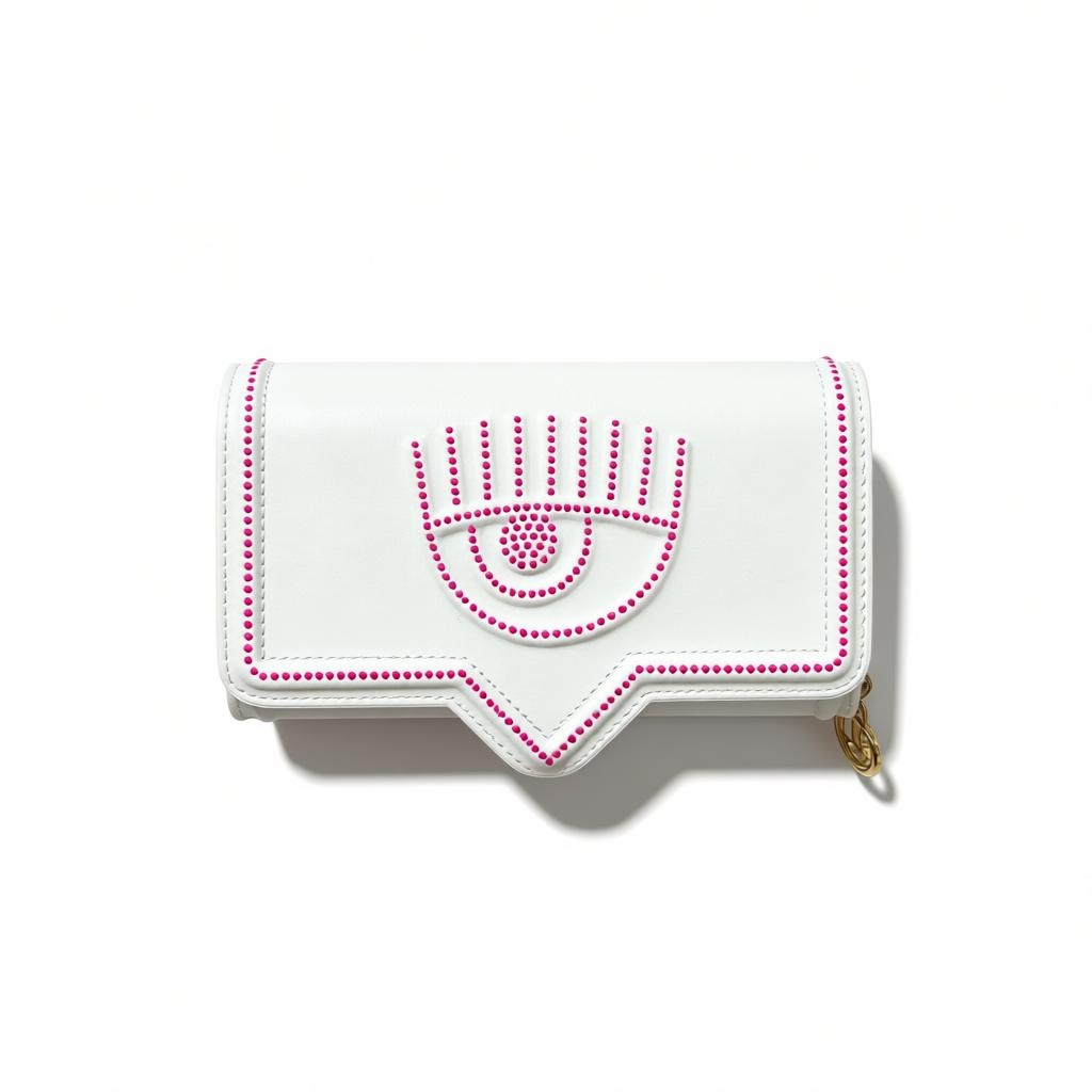 Chiara Ferragni White Eye Icon Wallet – Studded Statement Wallet 🤍👁️✨