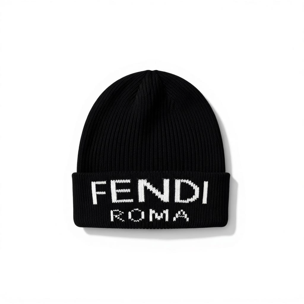 🖤 Fendi Roma Black Beanie | Luxury Knit Designer Winter Hat