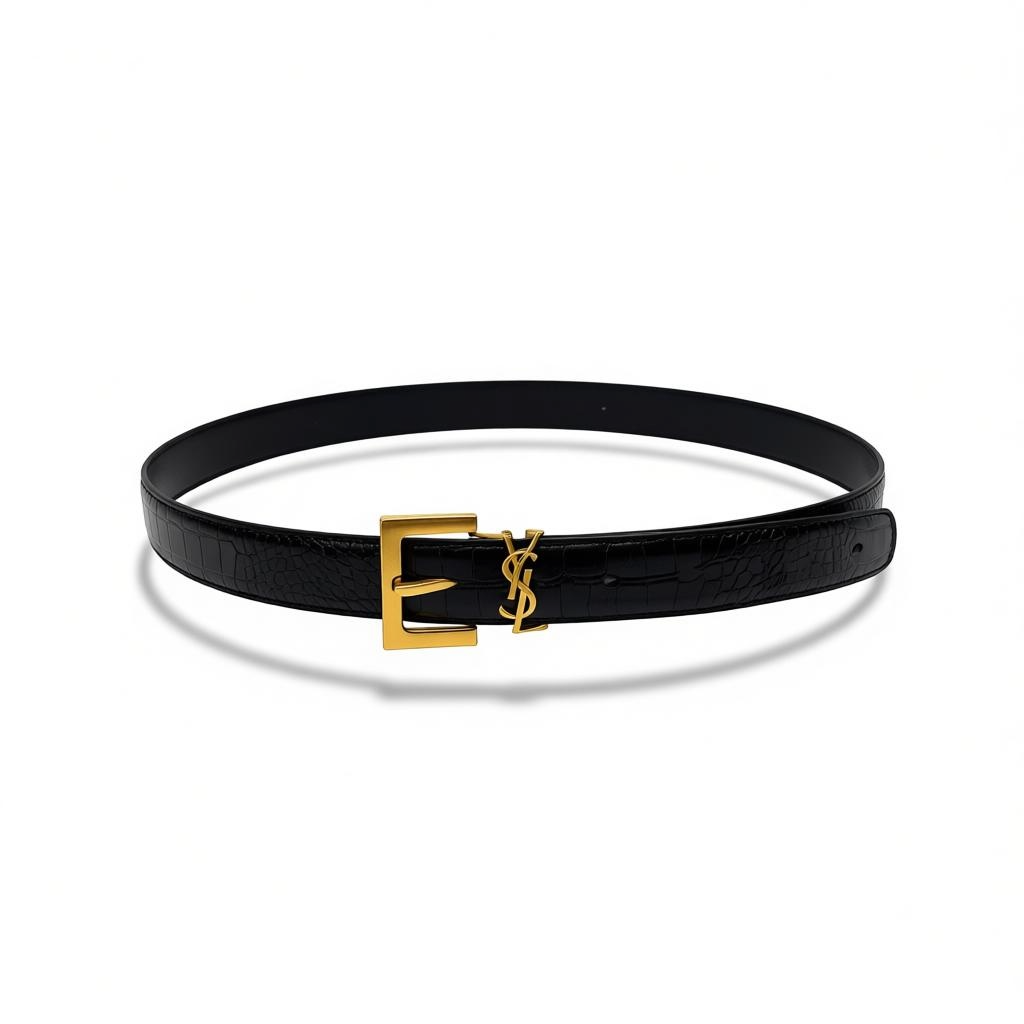 ICONIC SAINT LAURENT YSL BELT – BOLD LUXURY & TIMELESS PARISIAN EDGE ✨🖤110cm