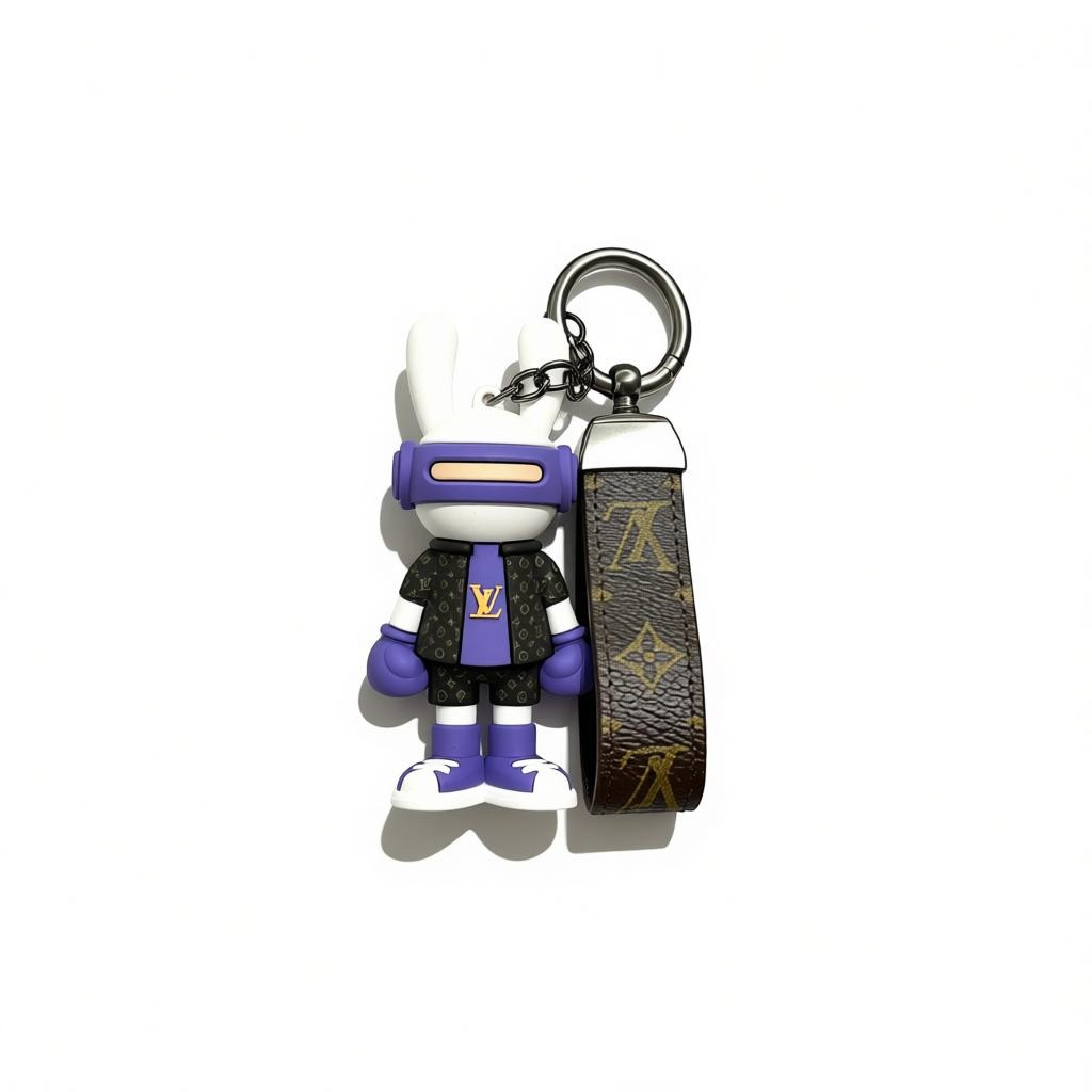 ICONIC LOUIS VUITTON CHARACTER KEYCHAIN – PLAYFUL LUXURY STATEMENT ✨🐰💜