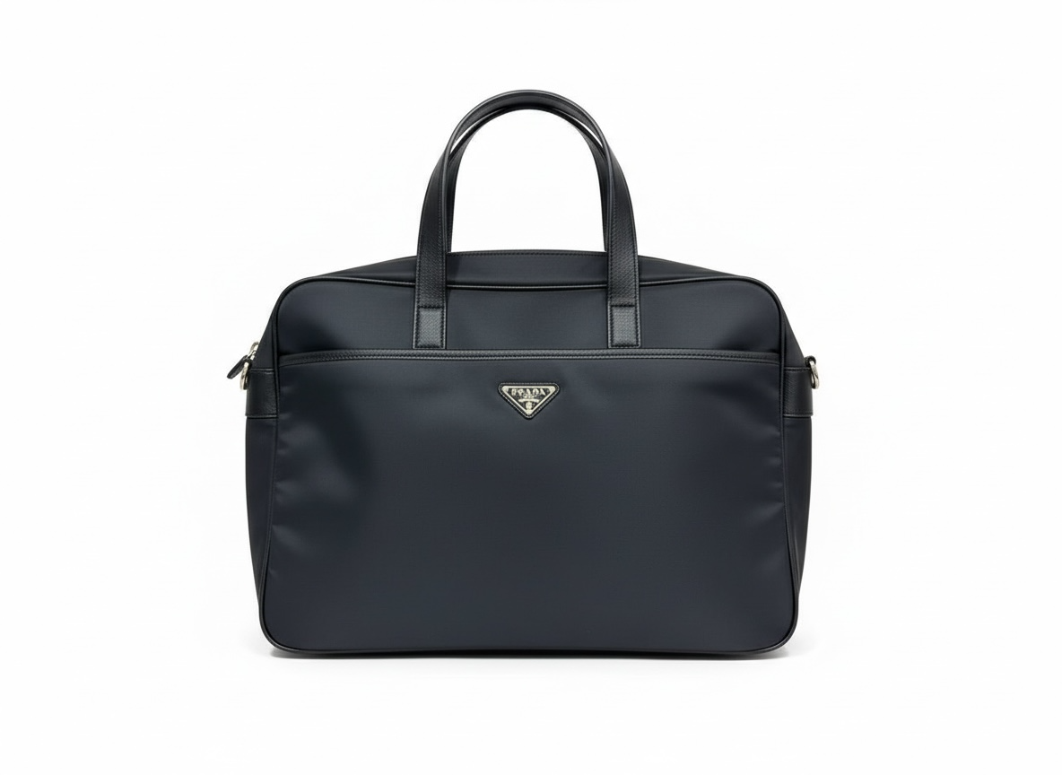 🖤 Prada Saffiano Leather Briefcase – Luxury Black Designer Business Bag
