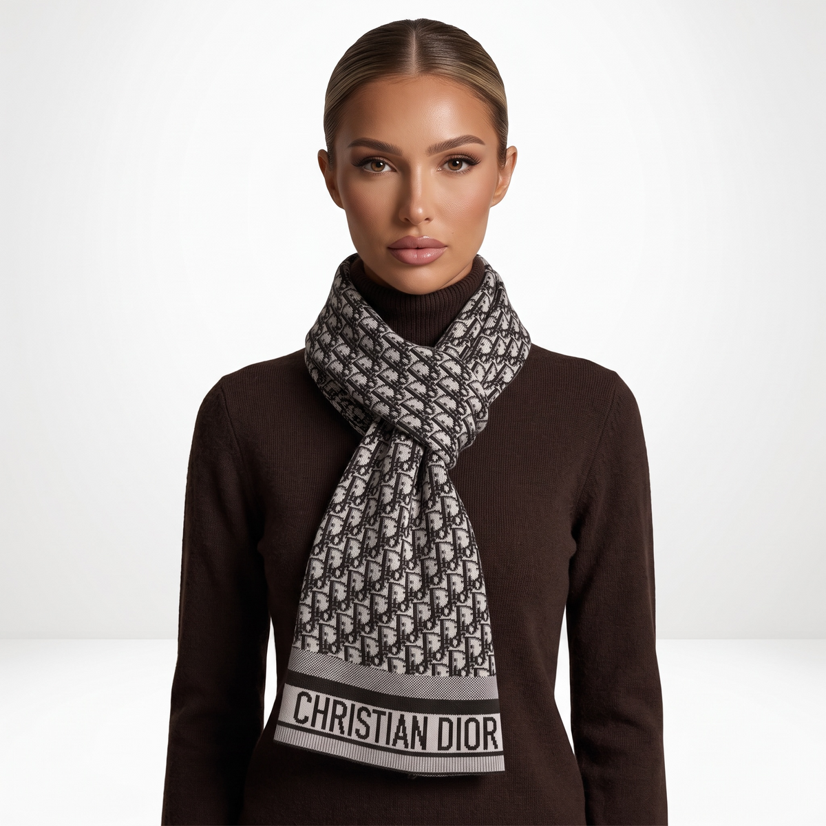 🖤 Christian Dior Oblique Knit Scarf – Timeless Parisian Elegance ❄️