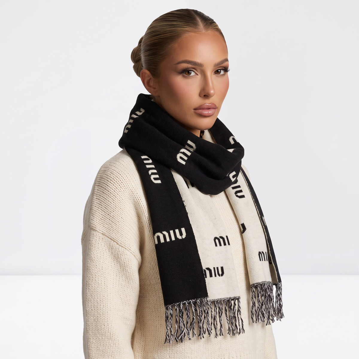 🖤✨🧣 MIU MIU ALL-OVER LOGO SCARF 🧣✨🖤