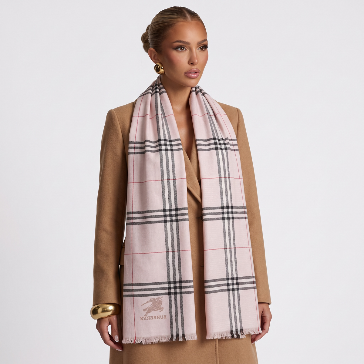 🧣 Burberry Signature Check Scarf – pink Elegance Edition