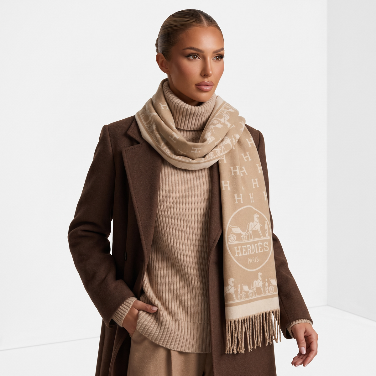 🐪 Hermès Paris Heritage Scarf Camel Elegance 🐪