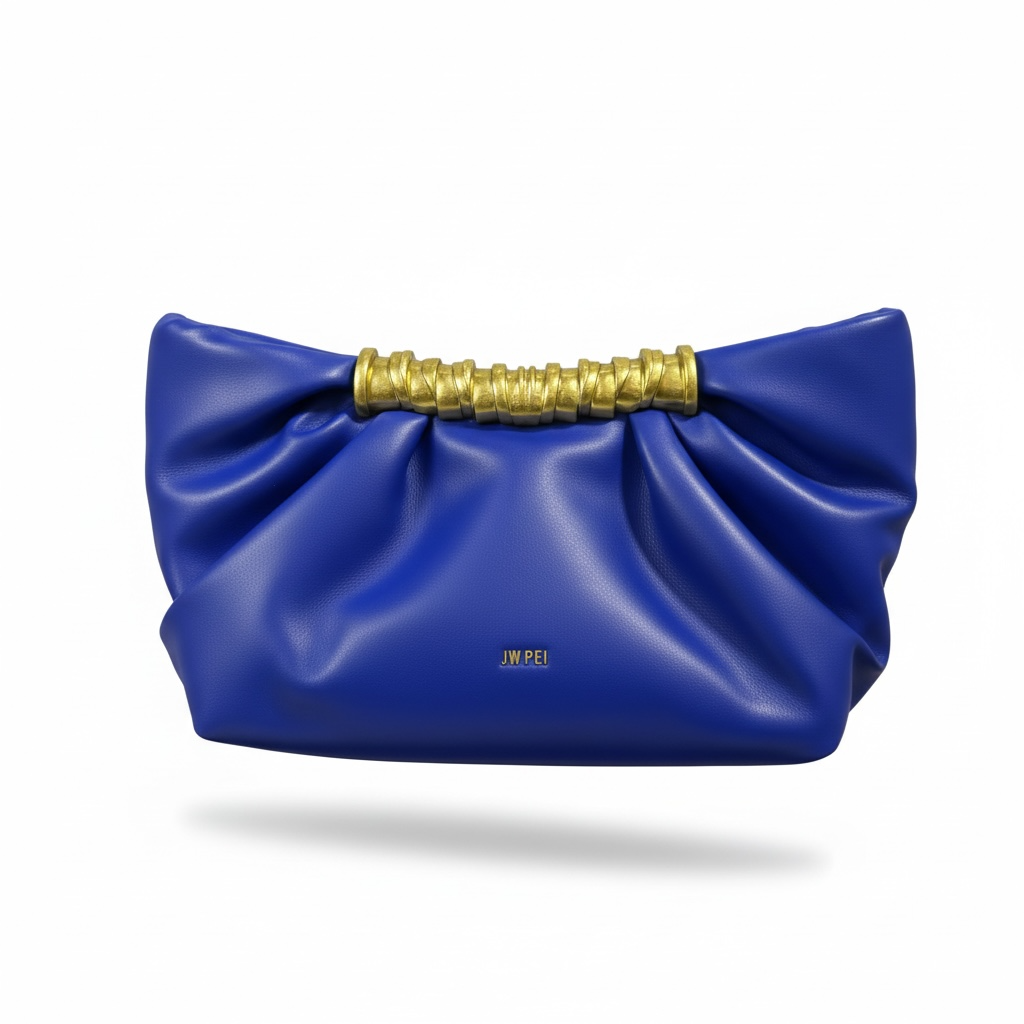 JW PEI Ruched Clutch Bag – Electric Blue 💙✨ | Statement Glam Piece