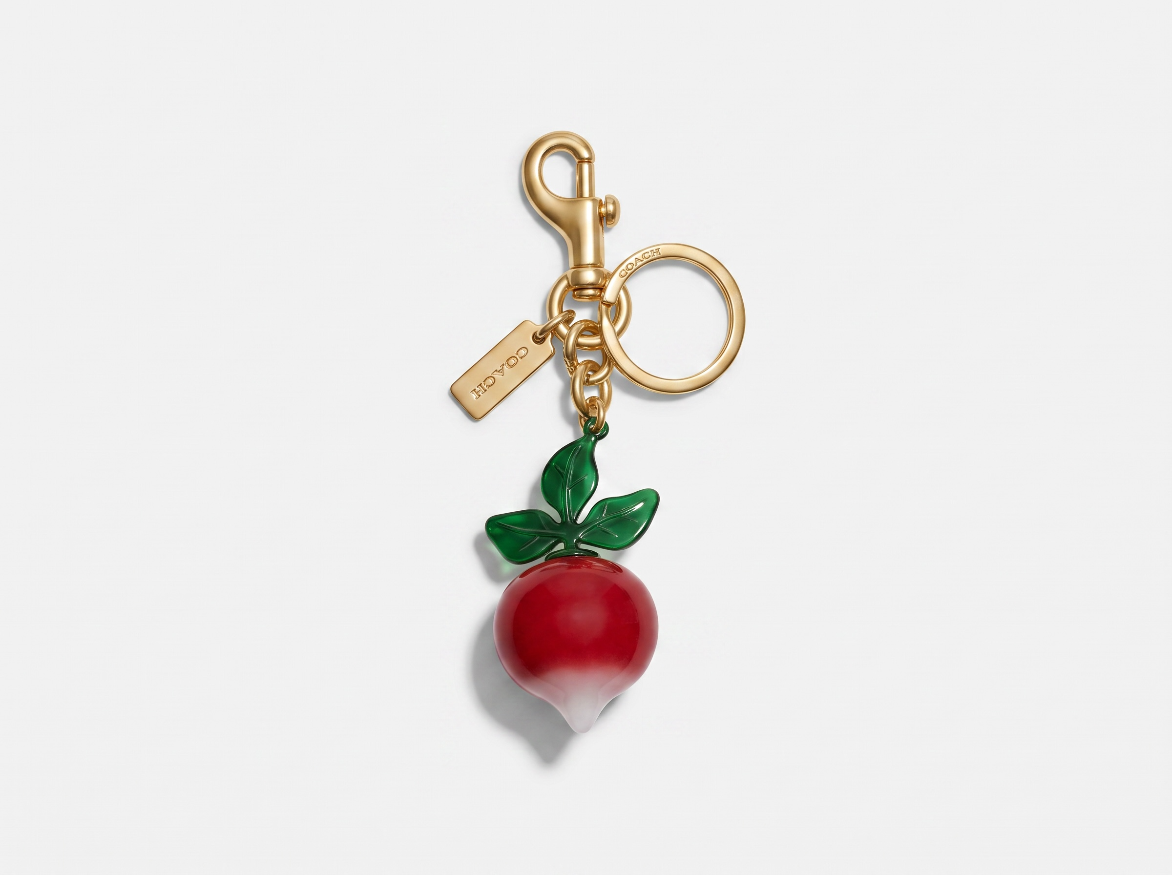 🥬 COACH Radish Bag Charm Keychain – Playful Designer Vegetable Charm 🍒✨