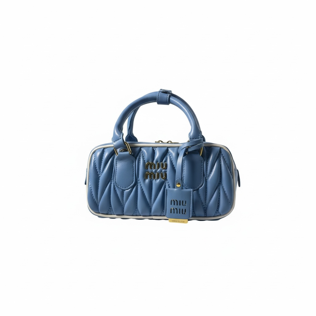 Miu Miu Matelassé Mini Handbag – Sky Blue Quilted Leather 💙✨