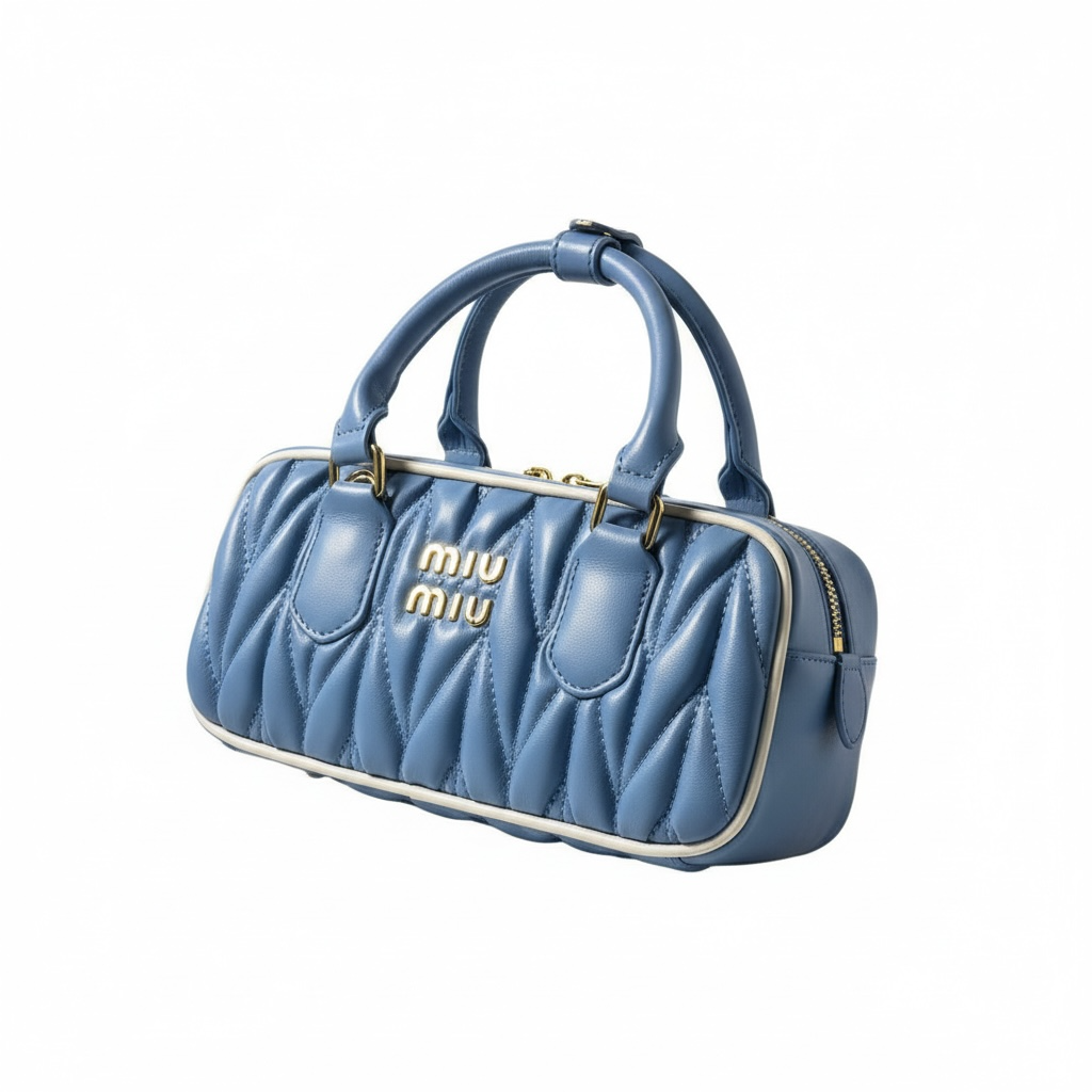 Miu Miu Matelassé Mini Handbag – Sky Blue Quilted Leather 💙✨