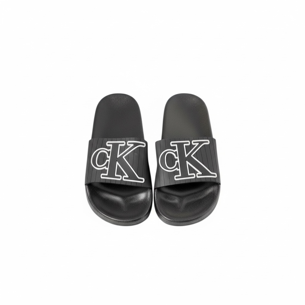 ⚫ Calvin Klein Black Slides – Classic CK Logo for Men 👟