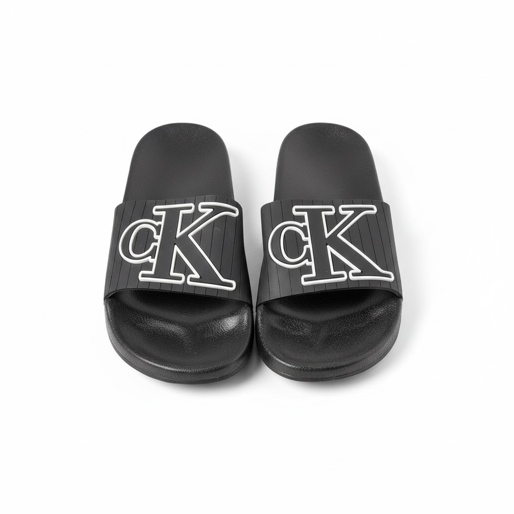 ⚫ Calvin Klein Black Slides – Classic CK Logo for Men 👟