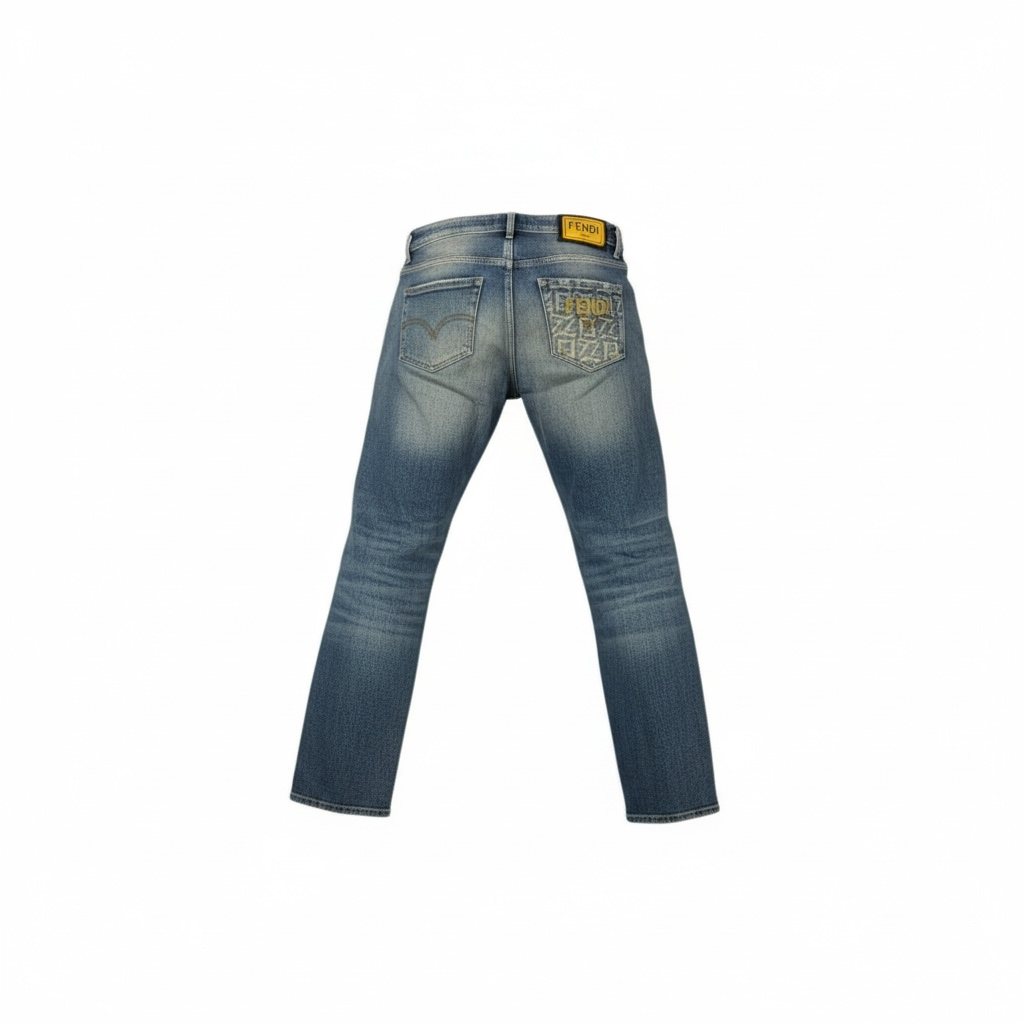 💛 FENDI Roma Logo Pocket Jeans – Italian Craft with Iconic Edge 🇮🇹