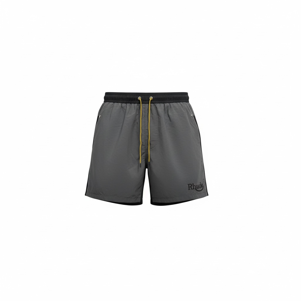Rhude Charcoal Panel Swim Shorts – Street-Smart Minimalism 🖤🌊