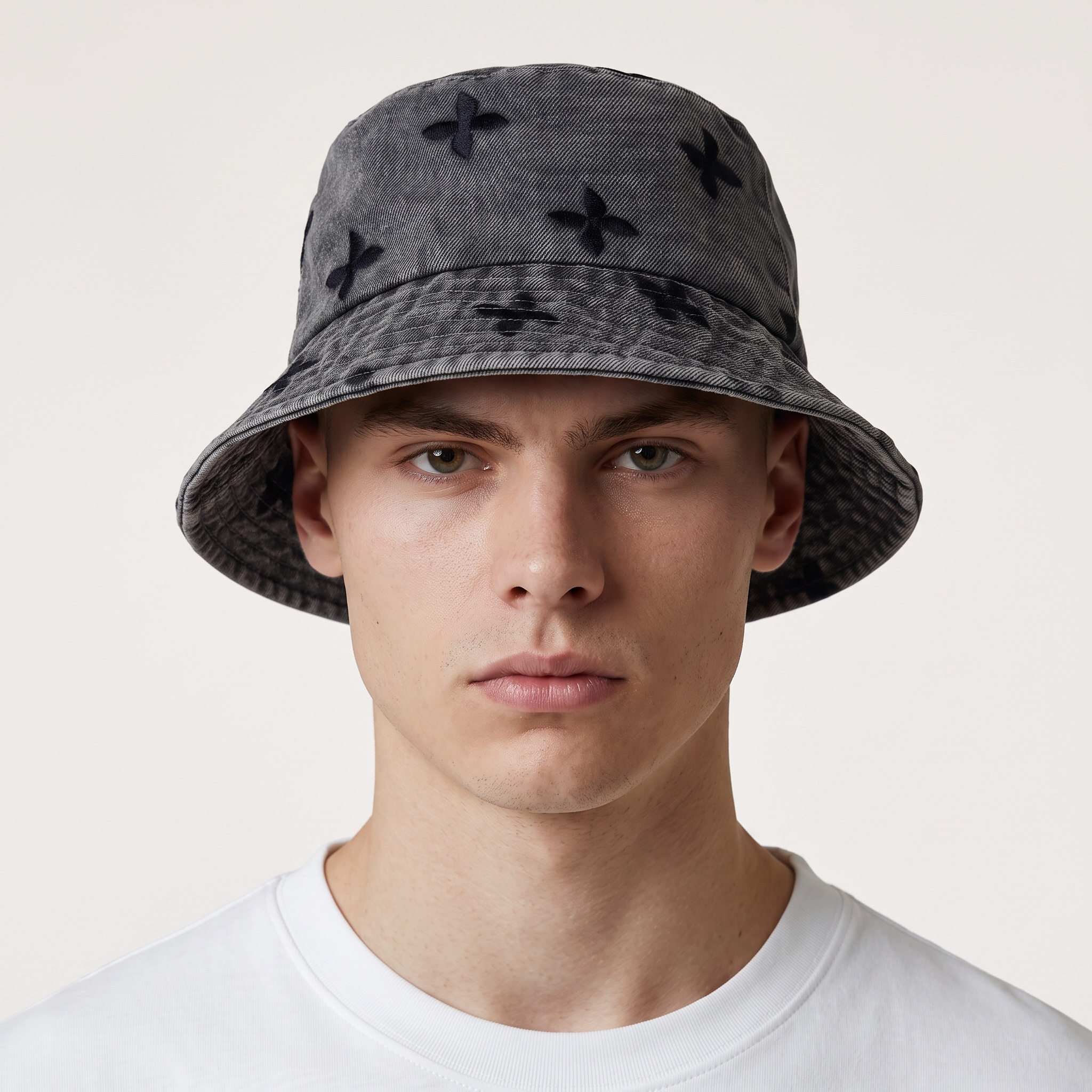 Chrome Hearts Grey Cross Patch Bucket Hat – Luxury Streetwear