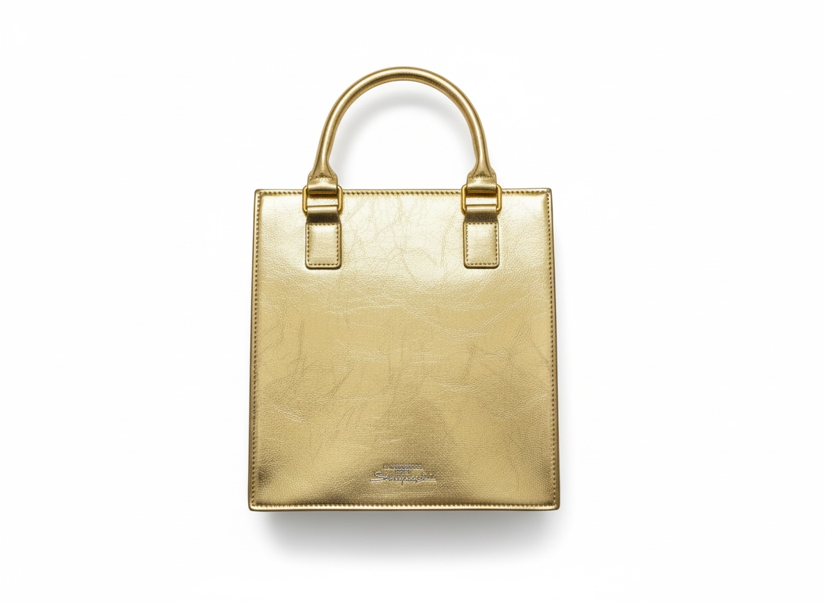 Elsa Schiaparelli Gold Face Motif Metallic Top Handle Bag โจ๐