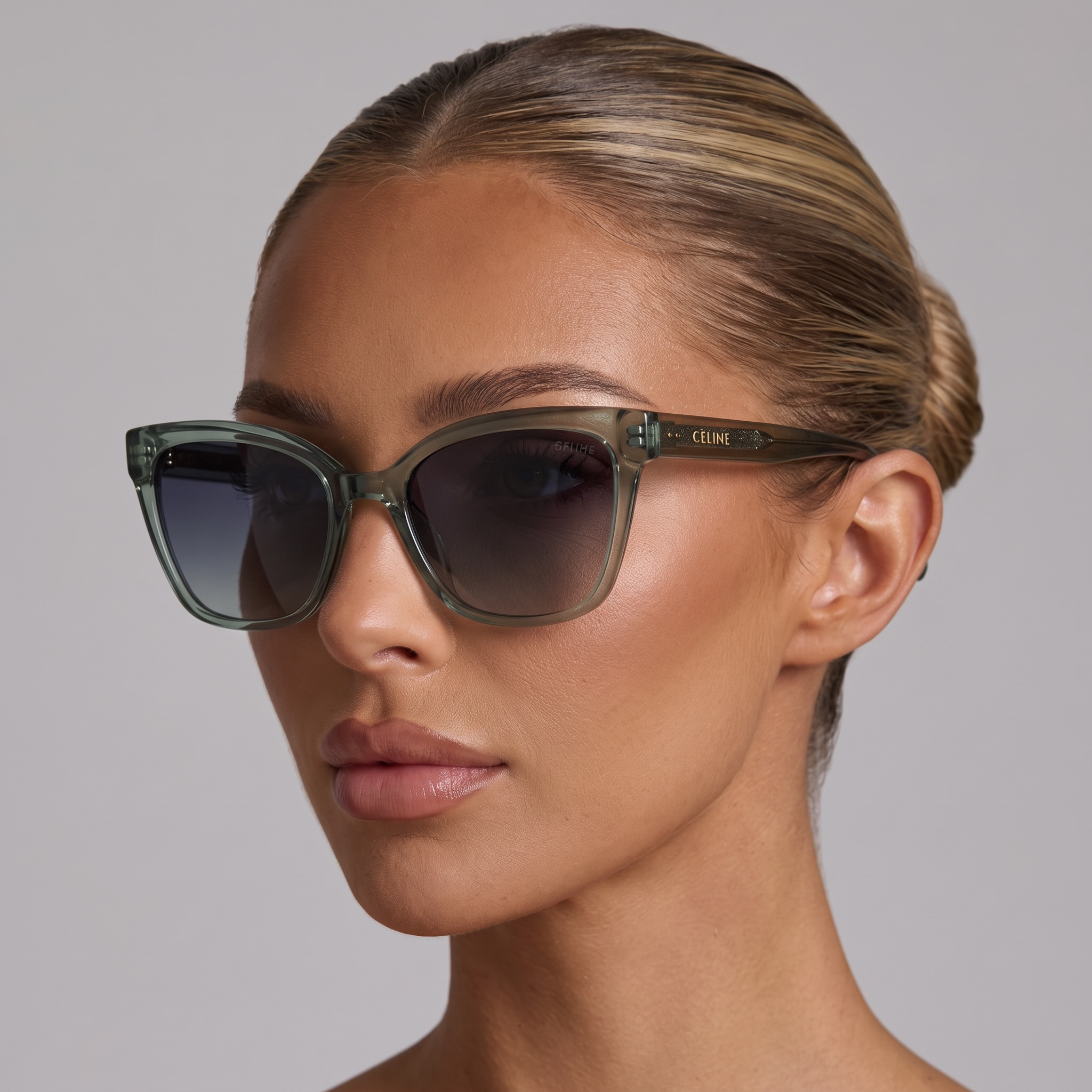 Celine Cat-Eye Sunglasses – Sage Green Frame Gradient Lens Luxury 🕶️💚